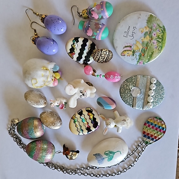 Easter Jewelry Craft Findings Lot Earrings Necklace Pins Wear Repair Parts Piece - Picture 1 of 13